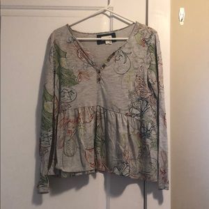 Anthro floral babydoll top